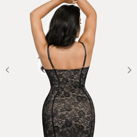 Shapewear All-Lace Hourglass Corset Side Slit Midi Dress Brand New - Picture 4 of 9